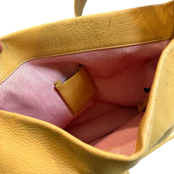 Dooney & Bourke Belvedere Logo Lock Hobo Bag Yellow Pebbled Leather - Picture 13 of 16